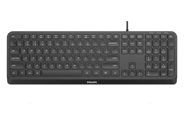 Tastatura Philips SPK6207, cu fir, 104 taste, 1.6m, negru