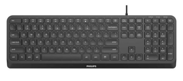 Tastatura Philips SPK6207, cu fir, 104 taste, 1.6m, negru