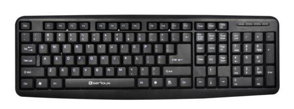 Tastatura Serioux 9400USB, cu fir, US layout, neagra, 104 taste, USB - SRXK-9400USB