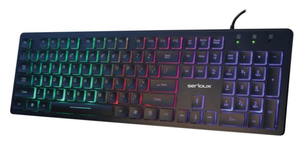 Tastatura Serioux 9500i, cu fir, US layout, iluminata - SRXK-9500I