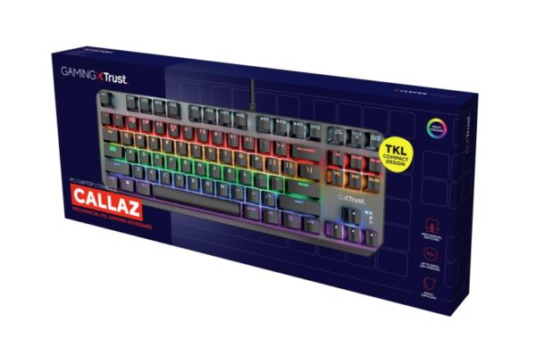 Tastatura Trust GXT834 Callaz Tenkeyless cu fir mecanica, negru - TR-24404