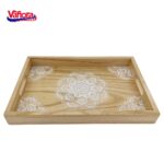 TAVĂ DIN LEMN PENTRU SERVIRE CU MODEL MANDALA, VANORA HOME - VN-JN-36T - imagine 2