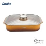 TAVA INALTA CUPTOR DIN ALUMINIU TURNAT + CAPAC 39 x 26 x 8.5 CM - HR-BJK-TV85