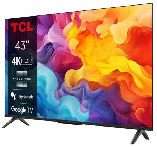 Televizor TCL LED 43P61B, 43" (109cm), Smart Google TV, 4K, Negru