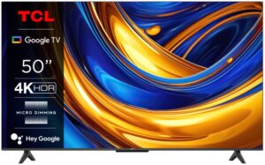 Televizor TCL LED 50P655, 50" (126 cm), Smart Google TV, 4K, Negru