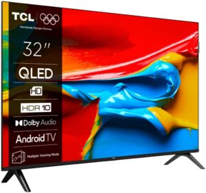 Televizor TCL QLED 32V4C, 80 cm, Smart Google TV, HD, (Model 2025)