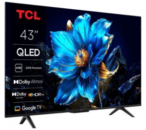 Televizor TCL QLED 43P7K, 108 cm, Smart Google TV, 4K, Clasa F