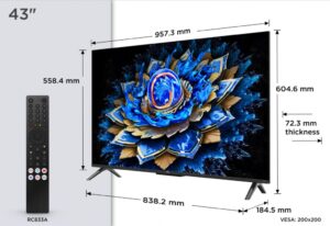 Televizor TCL QLED 43T69C, 108 cm, Smart Google TV, 4K Ultra HD