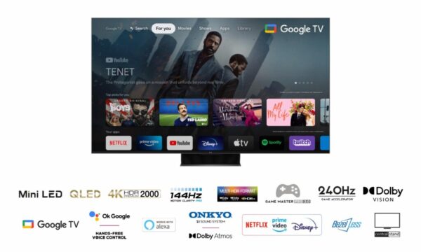 Televizor TCL QLED 55C845, 140 cm (55"), Smart Google TV, 4K