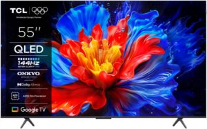 Televizor TCL QLED 55P8K, 139 cm, Smart Google TV, 4K, Clasa F