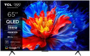 Televizor TCL QLED 65P8K, 164 cm, Smart Google TV, 4K, 100Hz, Clasa F