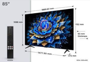 Televizor TCL QLED 85T69C, 215 cm, Smart Google TV, 4K Ultra HD