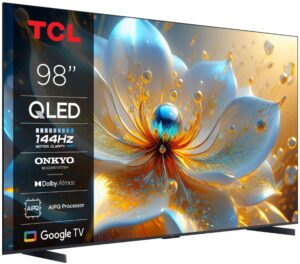 Televizor TCL QLED 98T8C, 248 cm, Smart Google TV, 4K Ultra HD