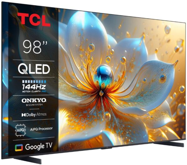 Televizor TCL QLED 98T8C, 248 cm, Smart Google TV, 4K Ultra HD