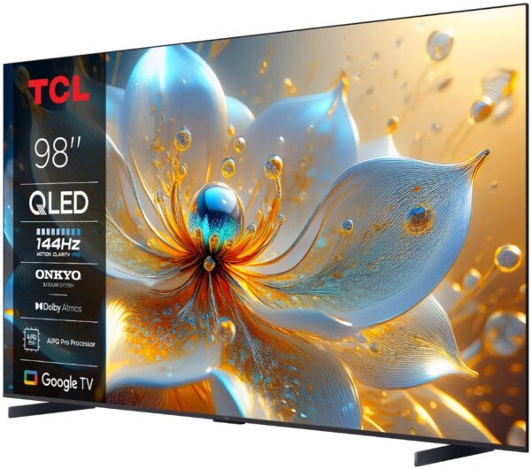 Televizor TCL QLED 98T8C, 248 cm, Smart Google TV, 4K Ultra HD