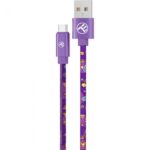 Tellur Graffiti USB to Type-C cable, 3A, 1m, purple - TLL155641