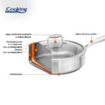 TIGAIE ADANCA INOX+CAPAC STICLA 28X7.5CM, ATOMIC3, COOKING BY HEINNER - HR-MRK-3A28 - imagine 7