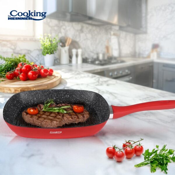 TIGAIE GRILL ALUMINIU FORJAT 28x4CM, RED STONE, COOKING BY HEINNER - HR-BET-ED28