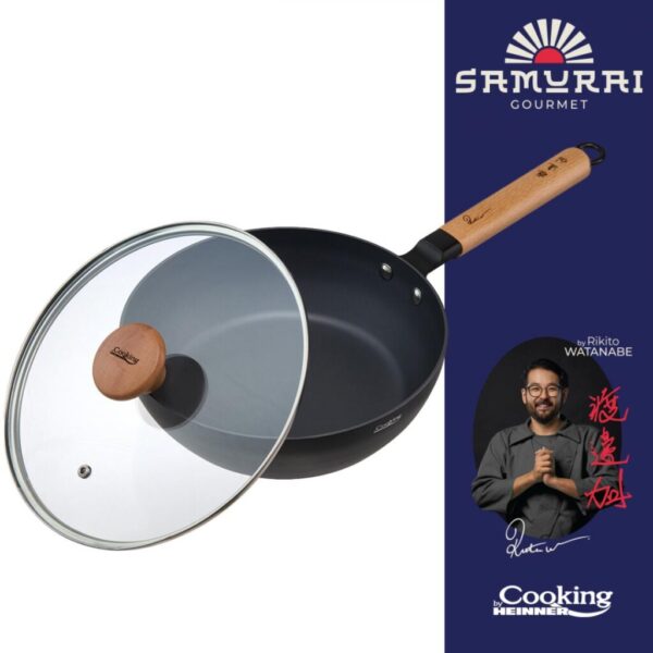 TIGAIE WOK ALUMINIU + CAPAC 28X8 CM, RIKITO WATANABE - HR-SNT-WC28