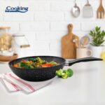 TIGAIE WOK ALUMINIU FORJAT 28x8 CM, ONIX, COOKING BY HEINNER - HR-NL-28W