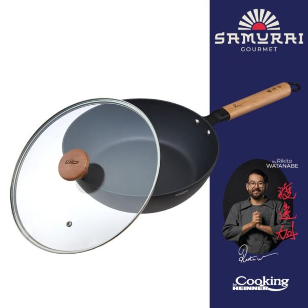 TIGAIE WOK + CAPAC 24X7.5 CM, RIKITO WATANABE, SAMURAI GOURMET - HR-SNT-WC24