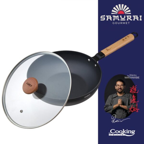 TIGAIE WOK + CAPAC 26X7.5CM, RIKITO WATANABE, SAMURAI GOURMET - HR-SNT-W26