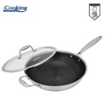 TIGAIE WOK INOX + CAPAC STICLA 30x8.5 CM, 4.5L, TITANIUM3 - HR-MRK-28W