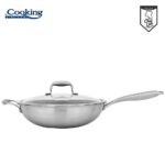 TIGAIE WOK INOX + CAPAC STICLA 30x8.5 CM, 4.5L, TITANIUM3 - HR-MRK-28W