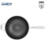 TIGAIE WOK INOX + CAPAC STICLA 30x8.5 CM, 4.5L, TITANIUM3 - HR-MRK-28W