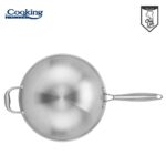 TIGAIE WOK INOX + CAPAC STICLA 30x8.5 CM, 4.5L, TITANIUM3 - HR-MRK-28W