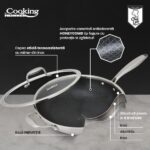 TIGAIE WOK INOX + CAPAC STICLA 30x8.5 CM, 4.5L, TITANIUM3 - HR-MRK-28W