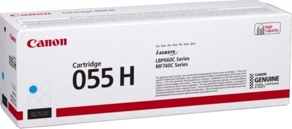 Toner Canon CRG055HC Cyan, High Yeld capacitate 5.9k pagini - 3019C002AA