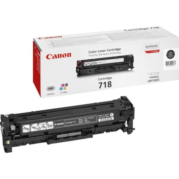 Toner Canon CRG718BK, black, capacitate 3400 pagini - CR2662B002AA