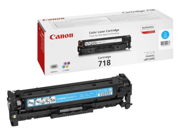 Toner Canon CRG718C, cyan, capacitate 2900 pagini, pentru LBP-7200Cdn - CR2661B002AA