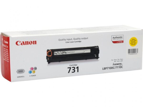 Toner Canon CRG731Y, yellow, capacitate 1500 pagini, pentru LBP7100C - CR6269B002AA