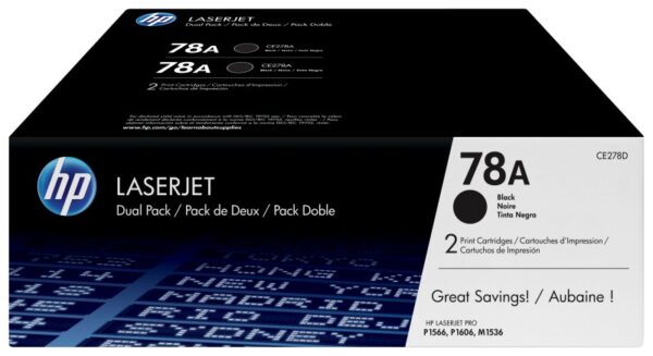 Toner HP CE278AD, black, pachet dublu CE278A, LaserJet Pro P1566