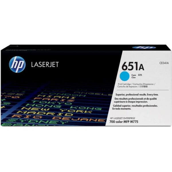 Toner HP CE341A, cyan NR.651 16K ORIGINAL, HP LaserJet Enterprise