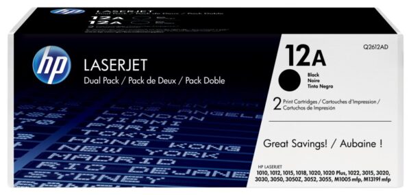 Toner HP Q2612AD, black, pachet dublu Q2612A, LaserJet 1010