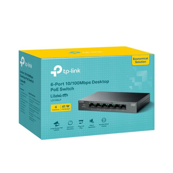 TP-LINK 6-PORT GIGABIT SWITCH LS106LP, Standards and Protocols: 802.3 af