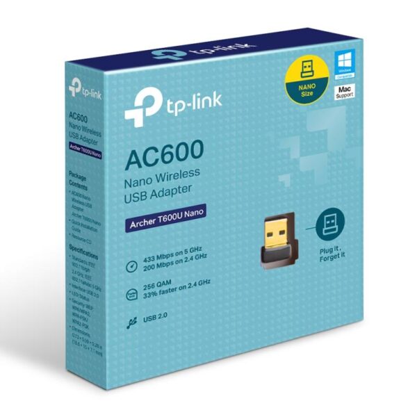 TP-LINK AC600 NANO USB WIRELESS ADAPTER ARCHER T600U NANO