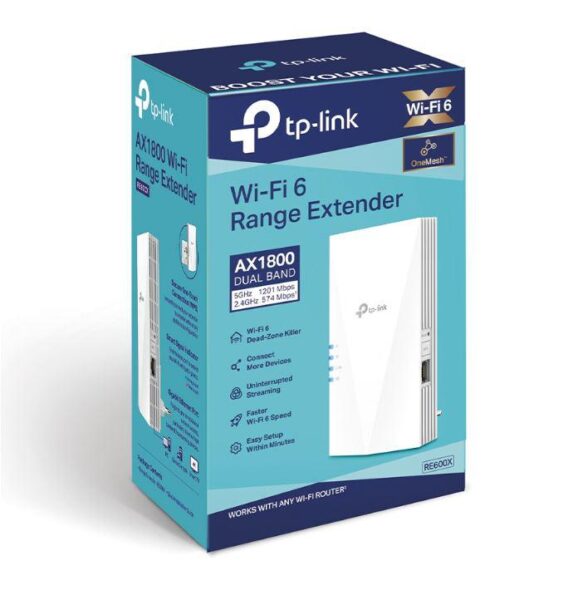 TP-link AX1800 Wi-Fi6 Range Extender, RE600X, Dual-Band