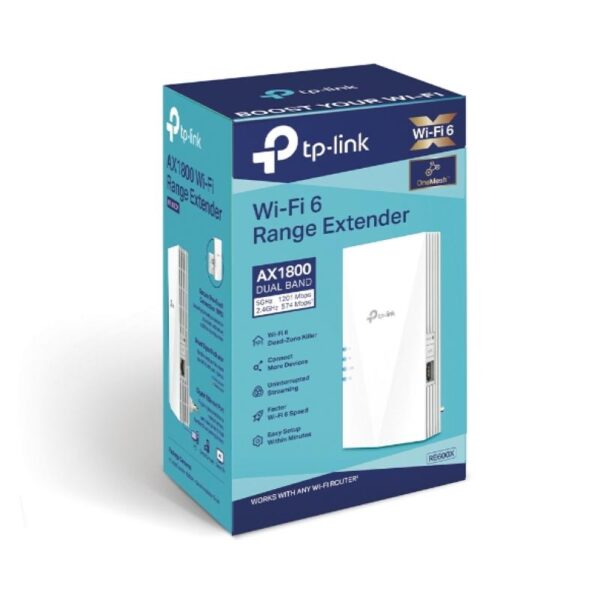 TP-link AX1800 Wi-Fi6 Range Extender, RE600X, Dual-Band