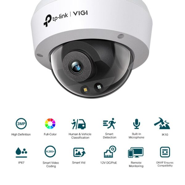 TP-Link Camera IR de supraveghere Dome pentru exterior VIGI - VIGI C230(2.8MM)