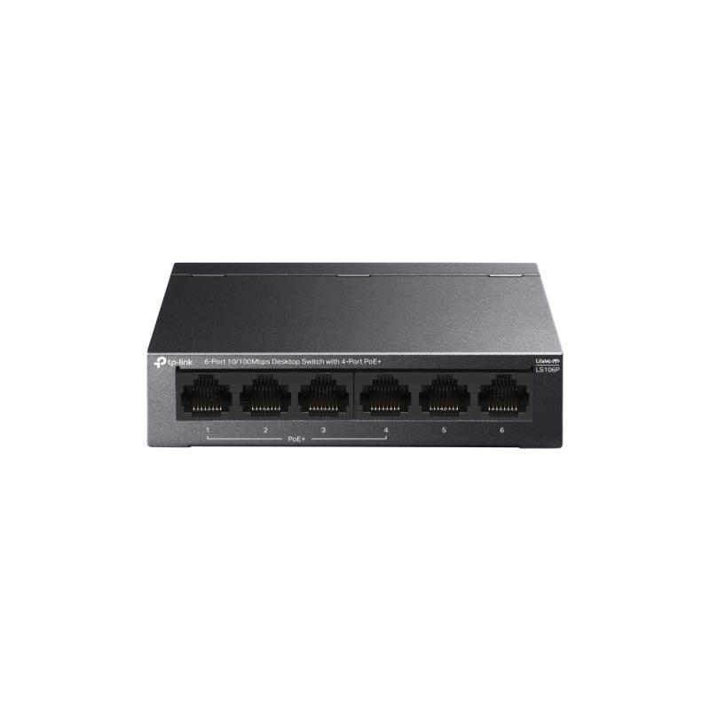 TP-LINK SWITCH LS106P, 6-Port 10/100Mbps Desktop Switch with 4-Port PoE+-01 TP-LINK SWITCH LS106P, 6-Port 10/100Mbps Desktop Switch with 4-Port PoE+ - imagine 1