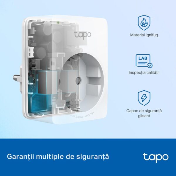 TP-LINK TAPO P100M Mini priză Wi-Fi smart, compatibilă cu Matter