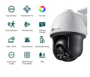 TP-LINK VIGI 4MP Outdoor PAN/TILT Network Camera, VIGI C540 (4mm)