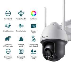 TP-LINK VIGI 4MP Outdoor PAN/TILT WI-FI Camera, VIGI C540-W (4mm)