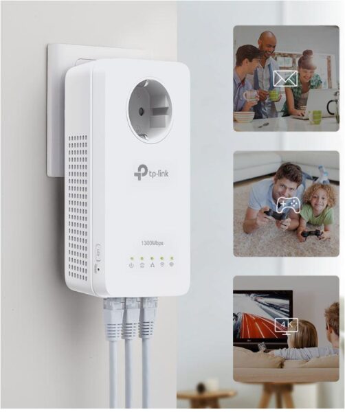 TP-Link Wi-Fi PowerLine, AV1300 Gigabit Passthrough, TL-WPA8631P