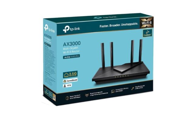 TP-Link Wireless Router, ARCHER AX55 PRO; dual band AX3000 5