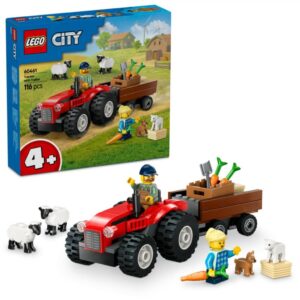 TRACTOR DE FERMA ROSU CU REMORCA SI OI, LEGO 60461 - LEGO60461